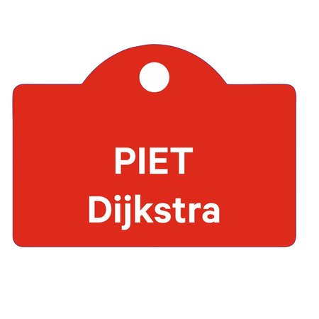 Flevo Boulers  - Afhangbordje Rood 56x40mm met 1 gat