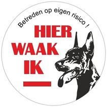 Dobermann Pincher 129c....15x20cm...Hier waak ik