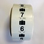 Garderobe stickers met een koffer en nummers 1 t/m 500 op rol