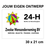 Aluminium bedrijfsbordje met jouw eigen ontwerp 30x21cm (ca. A4) - handmatig