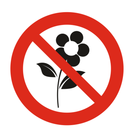 Verboden bloemen te plukken bordje Aluminium Ø75mm met tape