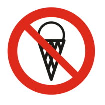 Verboden ijs te eten bordje