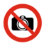 Verboden te fotograferen bordje Aluminium Ø75mm met tape