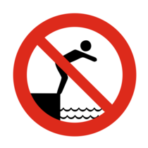 Verboden te duiken bordje