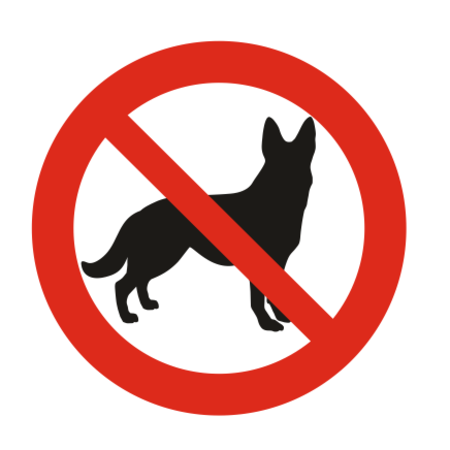 Verboden voor honden bordje Aluminium Ø75mm met tape