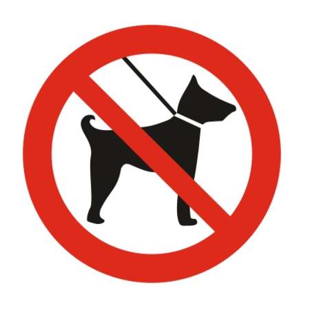 Verboden voor honden bordje Aluminium Ø75mm met tape