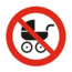 Verboden voor kinderwagens bordje Aluminium Ø75mm met tape