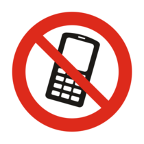 Verboden voor mobiele telefoons bordje