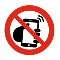 Verboden voor mobiele telefoons bordje