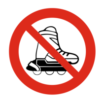 Verboden voor rolschaatsen bordje