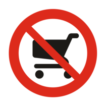 Verboden voor winkelwagens bordje