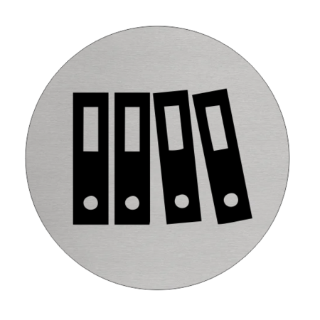 Aluminium Deurbordje Archief 75mm rond met tape