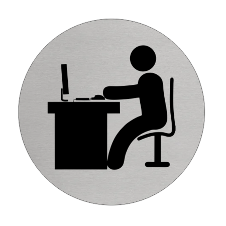 Aluminium Deurbordje Kantoor 75mm rond met tape