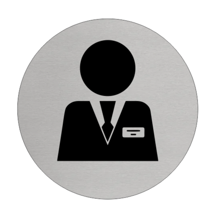 Aluminium Deurbordje Directie 75mm rond met tape