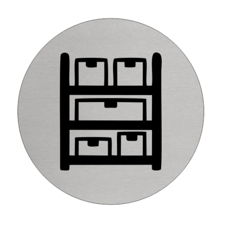 Aluminium Deurbordje Voorraadkast 75mm rond met tape