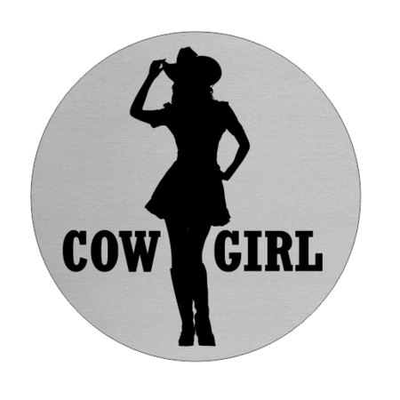 CombiCraft Dames (Cowgirl) toiletbordje Aluminium Ø75mm met tape