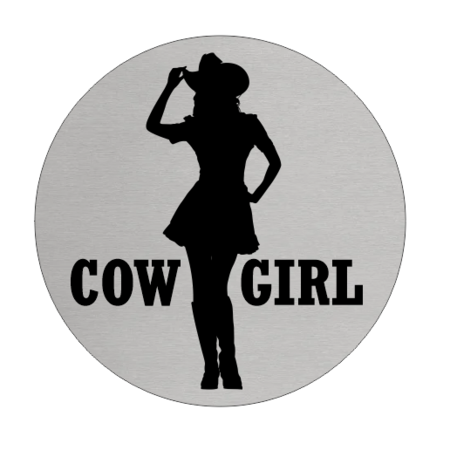 Dames (Cowgirl) toiletbordje Aluminium Ø75mm met tape