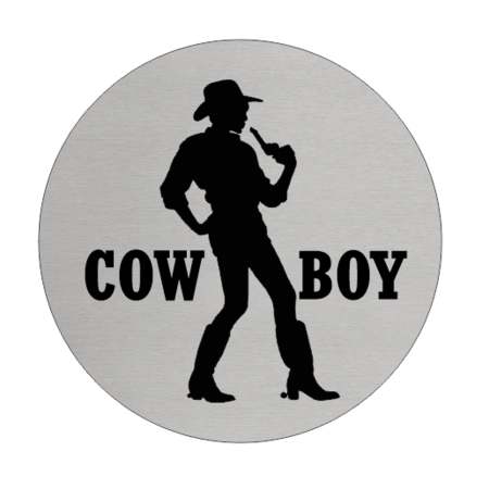 CombiCraft Heren (Cowboy) toiletbordje Aluminium Ø75mm met tape