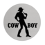 Heren (Cowboy) toiletbordje Aluminium Ø75mm met tape