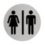 CombiCraft Toiletten - Mannen en Vrouwen toiletbordje Aluminium Ø75mm met tape