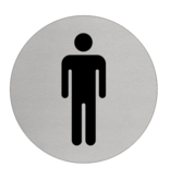 Heren toiletbordje Aluminium Ø75mm met tape