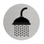 Douche - Badkamer Aluminium deurbordje  Aluminium Ø75mm met tape