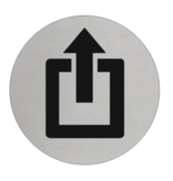 Uitgang  Aluminium pictogram bordje om aan te geven waar de uitgang is, Ø75mm met tape.