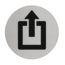 Uitgang  Aluminium pictogram bordje om aan te geven waar de uitgang is, Ø75mm met tape.