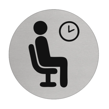 Wachtkamer Aluminium pictogram deurbordje  Ø75mm met tape