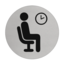 Wachtkamer Aluminium pictogram deurbordje  Ø75mm met tape