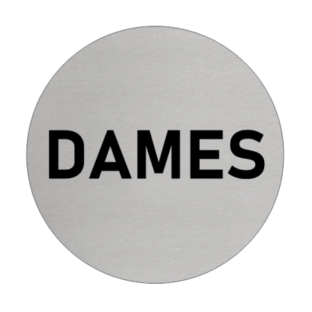 Aluminium deurbordje DAMES in Ø75mm met tape