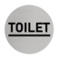 Aluminium deurbordje TOILET Ø75mm met tape