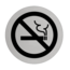Rookverbod Aluminium pictogram deurbordje verboden te roken,   Ø75mm met tape