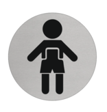 Jongens of Heren toiletbordje Aluminium Ø75mm met tape