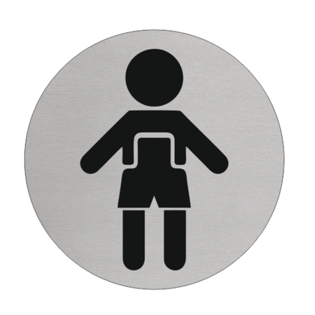 Jongens of Heren toiletbordje Aluminium Ø75mm met tape