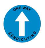 Eenrichting Pijl of One Way bordje Aluminium Ø75mm met tape