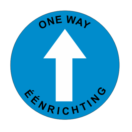 Eenrichting Pijl of One Way bordje Aluminium Ø75mm met tape
