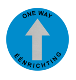 Eenrichting Pijl of One Way bordje Aluminium Ø75mm met tape