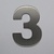 RVS 3D Nummer 3 zonder bevestiging