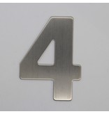 RVS / Edelstaal 3D Nummer of Huisnummer 4 zonder bevestiging