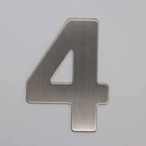 RVS 3D Nummer 4 zonder bevestiging