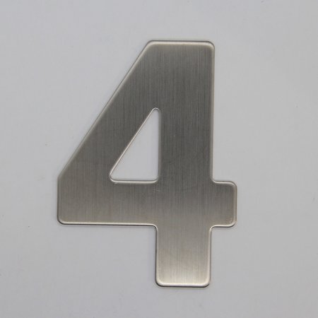 RVS / Edelstaal 3D Nummer of Huisnummer 4 zonder bevestiging