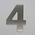 RVS 3D Nummer 4 zonder bevestiging