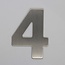 RVS / Edelstaal 3D Nummer of Huisnummer 4 zonder bevestiging