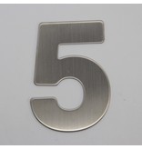 RVS / Edelstaal 3D Nummer of Huisnummer 5 zonder bevestiging
