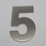RVS / Edelstaal 3D Nummer of Huisnummer 5 zonder bevestiging