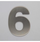 RVS / Edelstaal 3D Nummer of Huisnummer 6 zonder bevestiging