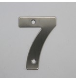 RVS / Edelstaal 3D Nummer of Huisnummer 7 met 2 boorgaten