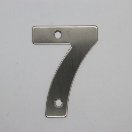 RVS / Edelstaal 3D Nummer of Huisnummer 7 met 2 boorgaten