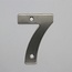 RVS / Edelstaal 3D Nummer of Huisnummer 7 met 2 boorgaten